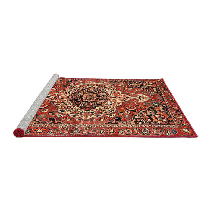 Sideview of Machine Washable Traditional Tomato Red Rug, wshtr3352