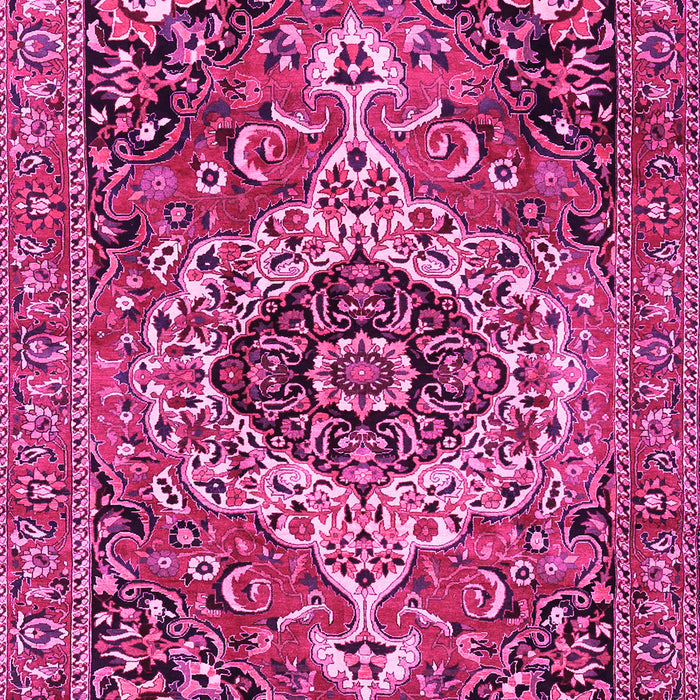 Machine Washable Medallion Pink Traditional Rug, wshtr3352pnk