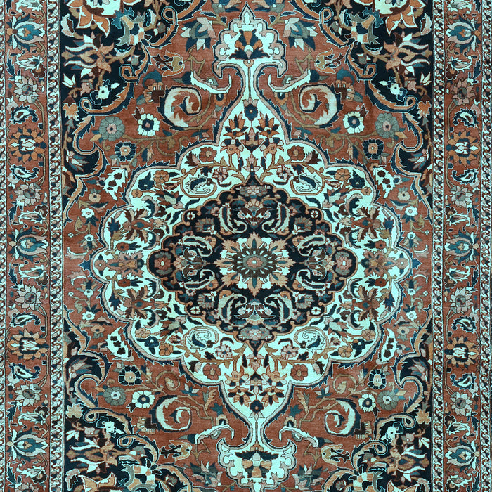 Medallion Light Blue Traditional Rug, tr3352lblu