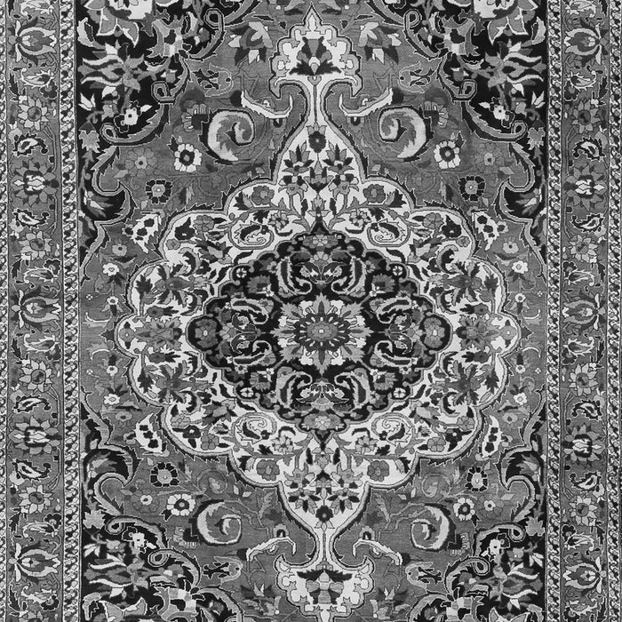 Serging Thickness of Machine Washable Medallion Gray Traditional Rug, wshtr3352gry