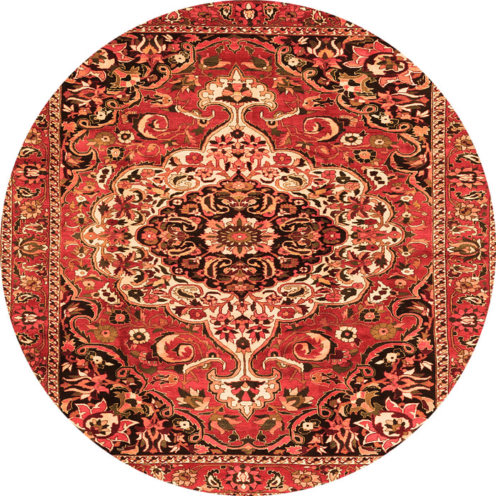 Machine Washable Medallion Orange Traditional Area Rugs, wshtr3352org