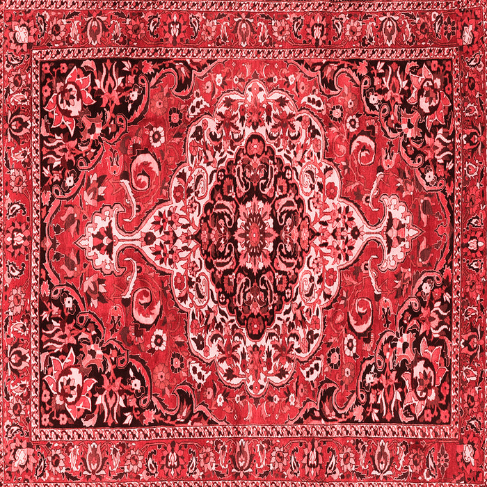 Machine Washable Medallion Red Traditional Rug, wshtr3352red