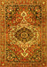 Machine Washable Medallion Yellow Traditional Rug, wshtr3352yw