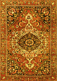 Medallion Yellow Traditional Rug, tr3352yw