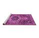 Sideview of Machine Washable Medallion Purple Traditional Area Rugs, wshtr3352pur