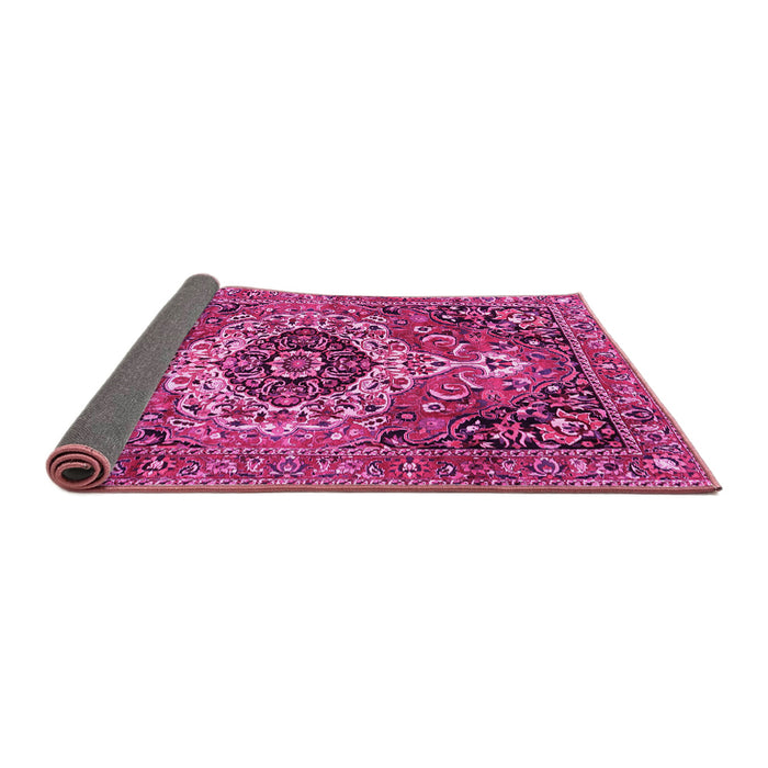 Sideview of Medallion Pink Traditional Rug, tr3352pnk