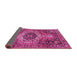 Sideview of Medallion Pink Traditional Rug, tr3352pnk