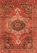 Serging Thickness of Machine Washable Medallion Orange Traditional Area Rugs, wshtr3352org