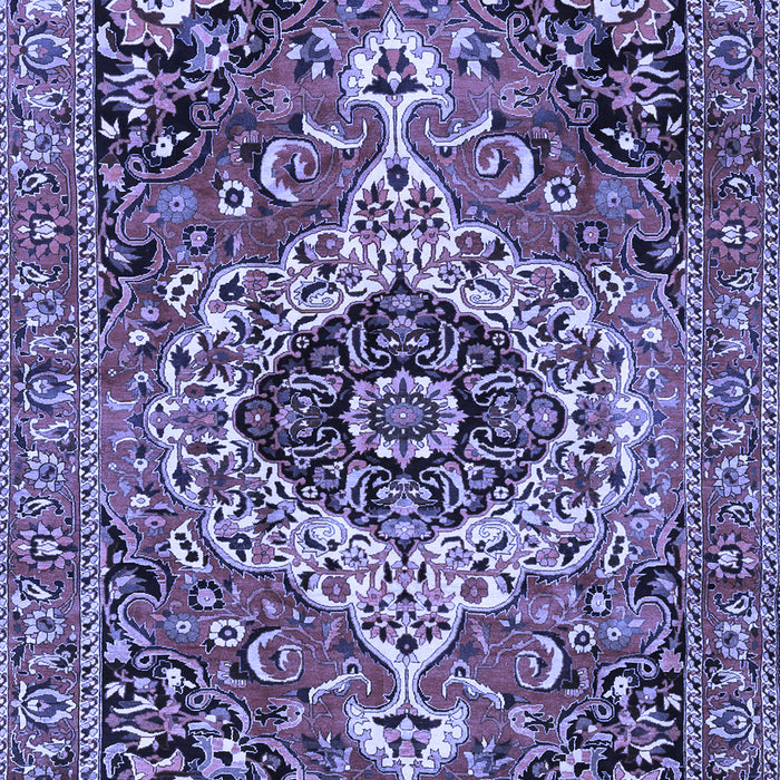 Machine Washable Medallion Blue Traditional Rug, wshtr3352blu