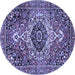 Round Medallion Blue Traditional Rug, tr3352blu