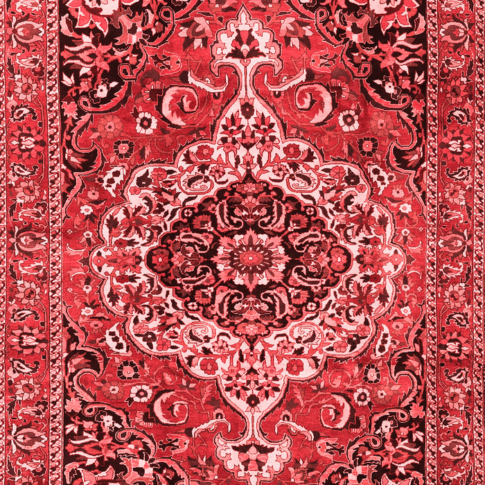 Machine Washable Medallion Red Traditional Rug, wshtr3352red