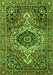 Serging Thickness of Machine Washable Medallion Green Traditional Area Rugs, wshtr3352grn