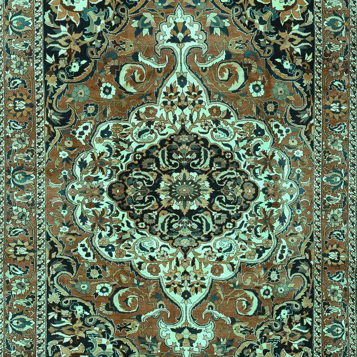 Medallion Turquoise Traditional Rug, tr3352turq