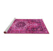 Sideview of Machine Washable Medallion Pink Traditional Rug, wshtr3352pnk