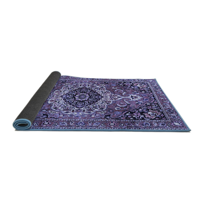 Sideview of Medallion Blue Traditional Rug, tr3352blu