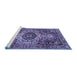 Sideview of Machine Washable Medallion Blue Traditional Rug, wshtr3352blu