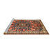 Sideview of Machine Washable Traditional Saffron Red Rug, wshtr3353