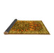 Sideview of Medallion Yellow Traditional Rug, tr3353yw