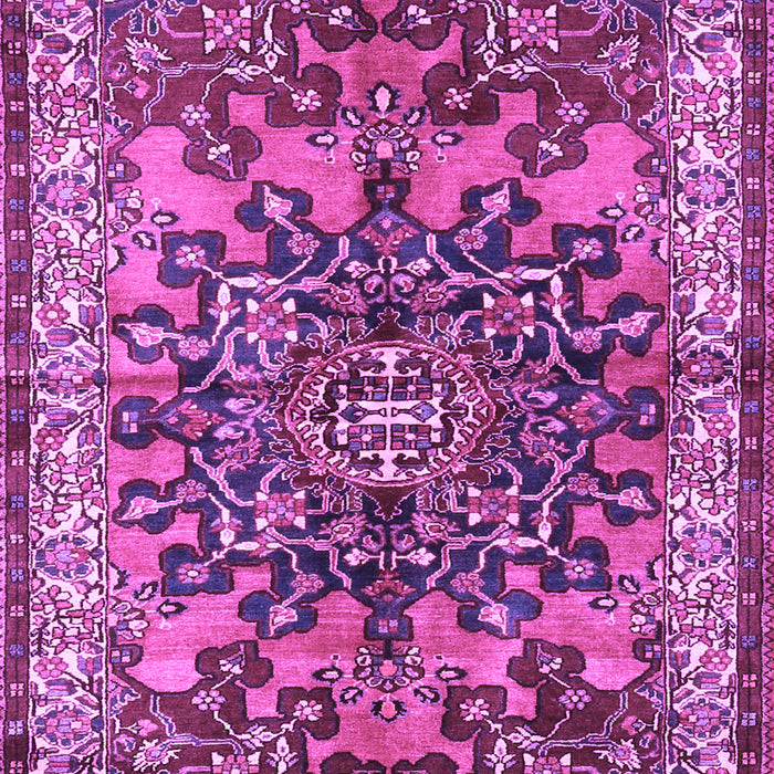 Machine Washable Medallion Purple Traditional Area Rugs, wshtr3353pur