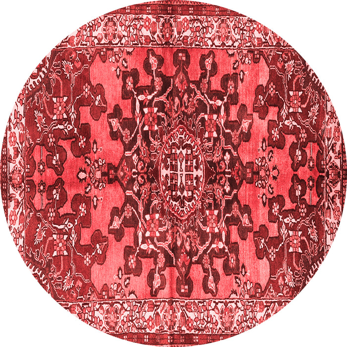 Machine Washable Medallion Red Traditional Rug, wshtr3353red