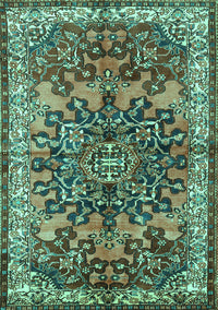 Medallion Turquoise Traditional Rug, tr3353turq