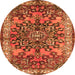 Machine Washable Medallion Orange Traditional Area Rugs, wshtr3353org