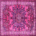 Square Medallion Pink Traditional Rug, tr3353pnk