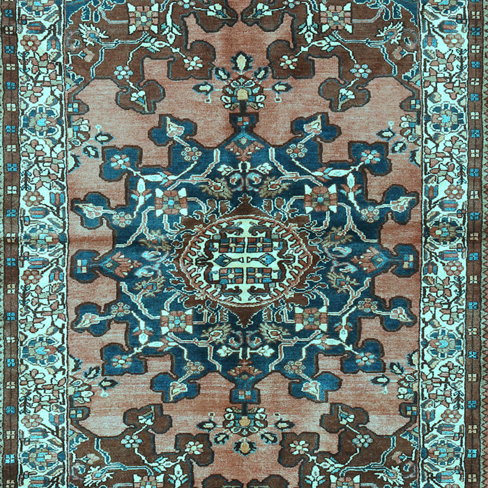 Medallion Light Blue Traditional Rug, tr3353lblu