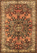 Medallion Brown Traditional Rug, tr3353brn