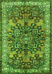 Medallion Green Traditional Rug, tr3353grn