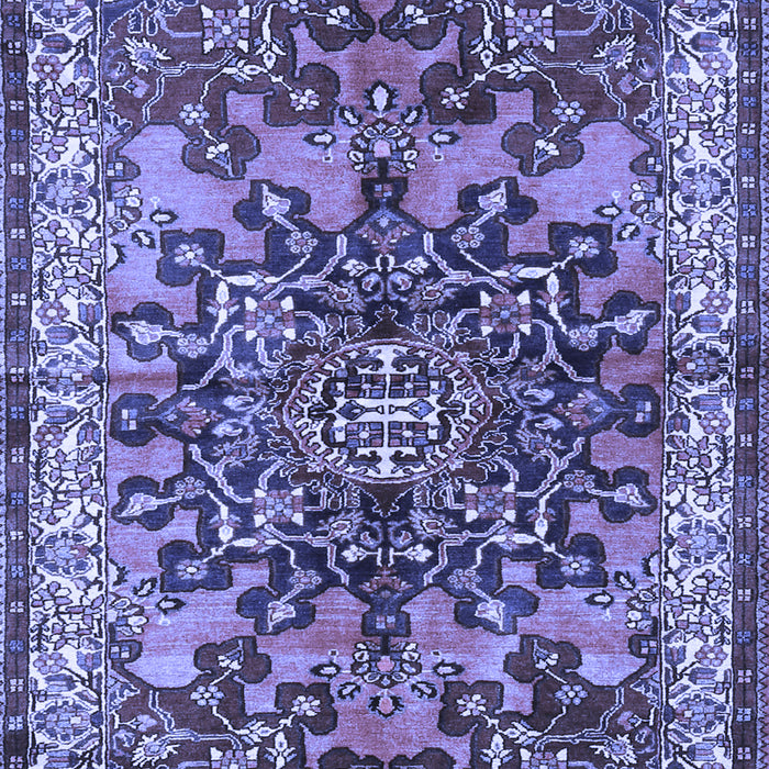 Machine Washable Medallion Blue Traditional Rug, wshtr3353blu
