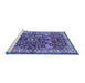 Sideview of Machine Washable Medallion Blue Traditional Rug, wshtr3353blu