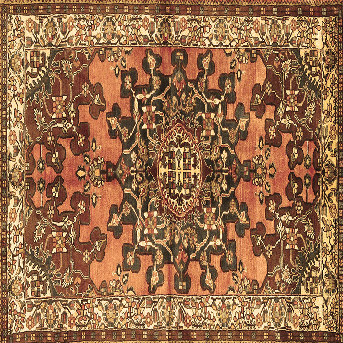 Square Medallion Brown Traditional Rug, tr3353brn