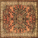 Square Medallion Brown Traditional Rug, tr3353brn