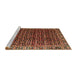 Sideview of Machine Washable Traditional Saffron Red Rug, wshtr3354