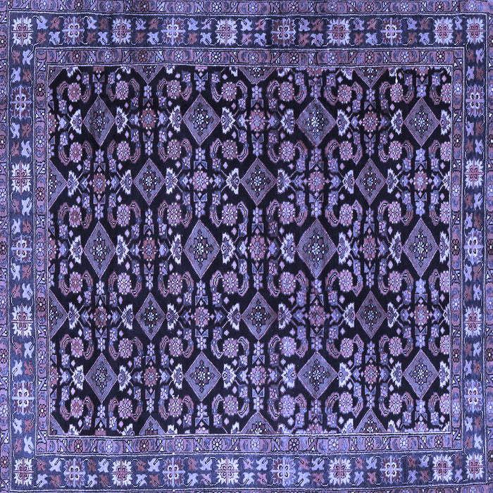 Square Machine Washable Persian Blue Traditional Rug, wshtr3354blu