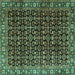 Square Persian Turquoise Traditional Rug, tr3354turq