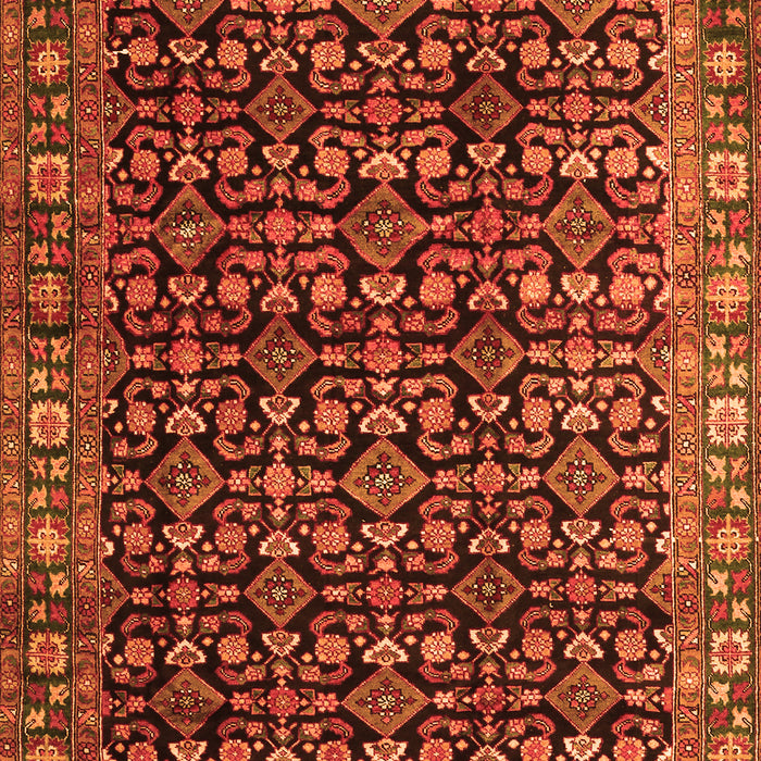 Serging Thickness of Machine Washable Persian Orange Traditional Area Rugs, wshtr3354org