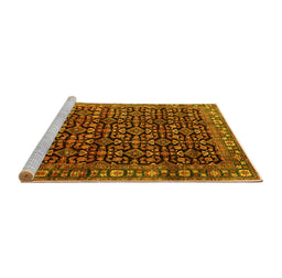 Sideview of Machine Washable Persian Yellow Traditional Rug, wshtr3354yw