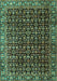 Machine Washable Persian Turquoise Traditional Area Rugs, wshtr3354turq