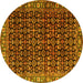 Round Machine Washable Persian Yellow Traditional Rug, wshtr3354yw