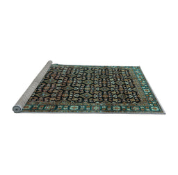 Sideview of Machine Washable Persian Light Blue Traditional Rug, wshtr3354lblu