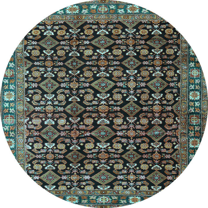 Round Persian Light Blue Traditional Rug, tr3354lblu