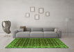 Machine Washable Persian Green Traditional Area Rugs in a Living Room,, wshtr3354grn