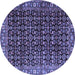 Round Persian Blue Traditional Rug, tr3354blu