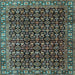 Square Machine Washable Persian Light Blue Traditional Rug, wshtr3354lblu