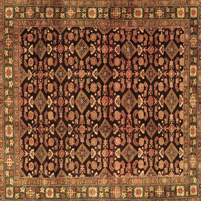 Square Persian Brown Traditional Rug, tr3354brn