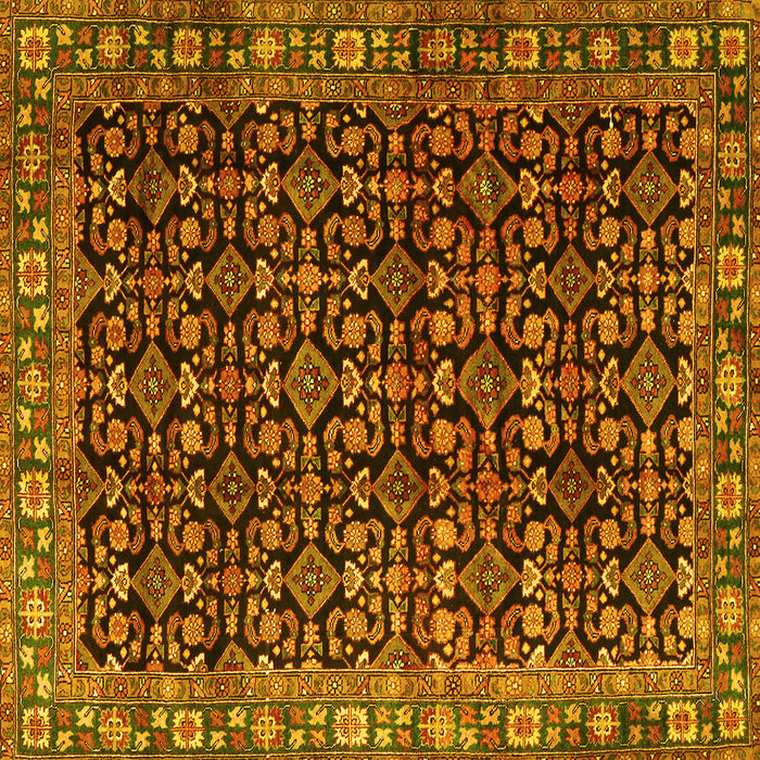Square Persian Yellow Traditional Rug, tr3354yw
