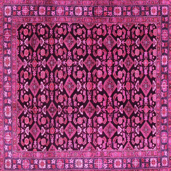 Square Machine Washable Persian Pink Traditional Rug, wshtr3354pnk