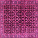 Square Machine Washable Persian Pink Traditional Rug, wshtr3354pnk